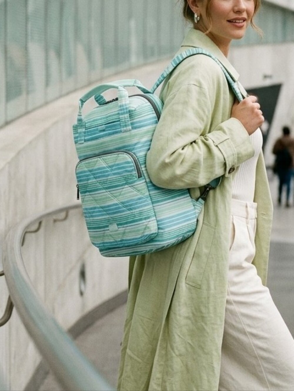 Lug Hovercar Aqua Striped Backpack